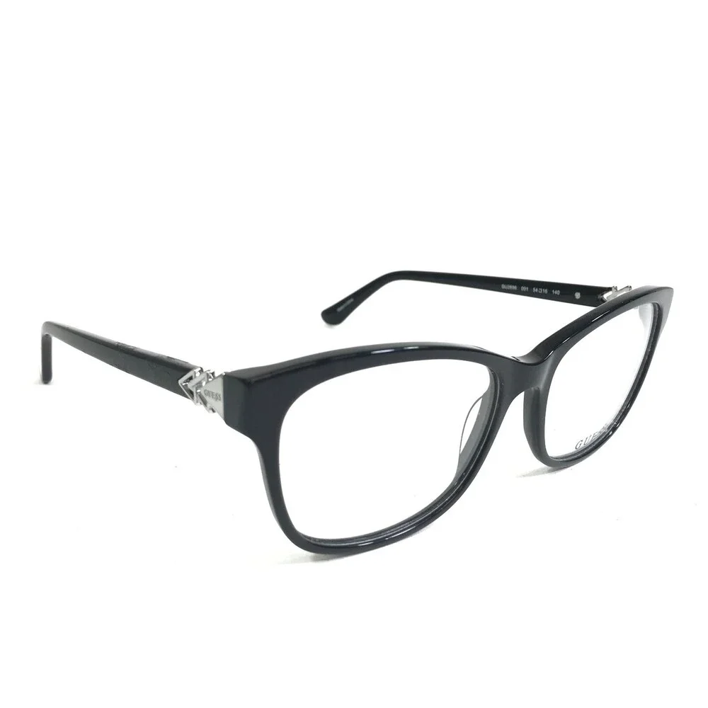 Guess Eyeglasses Frames GU2696 001 Black Silver Cat Eye Full Rim 54-16-140